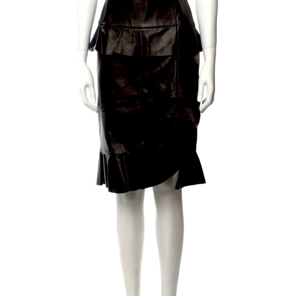 Altuzarra genuine leather black skirt - Picture 1 of 4